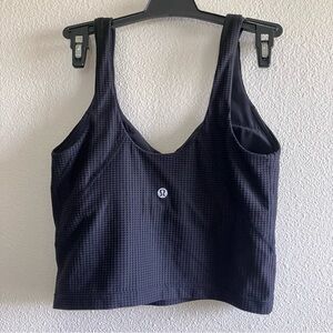 Lululemon Scoop Neck Yoga Tank Top Grid Texture Align Tank Black size 4 like new